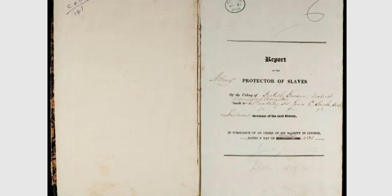 Front page of Reports of the Protectors of Slaves