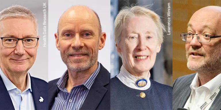 image of four academics - L - R ProfessorProfessor Andrew Morris Professor, Paul Nisbet, Dr Ann Matheson, Professor Bruce Whitelaw 