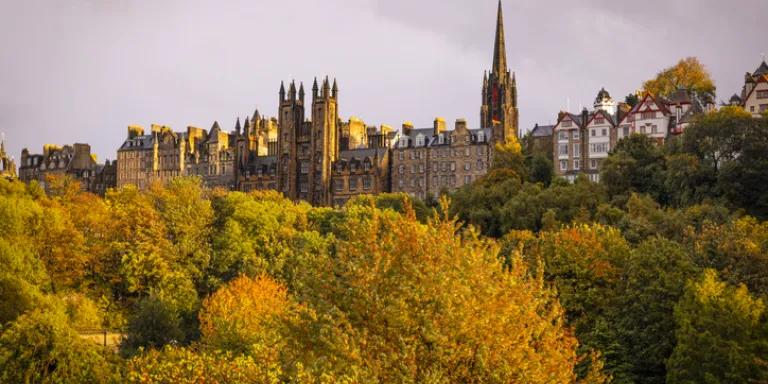 View of Edinburgh skyline in Autumn
