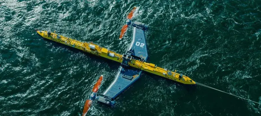 fastblade tidal turbine on the sea