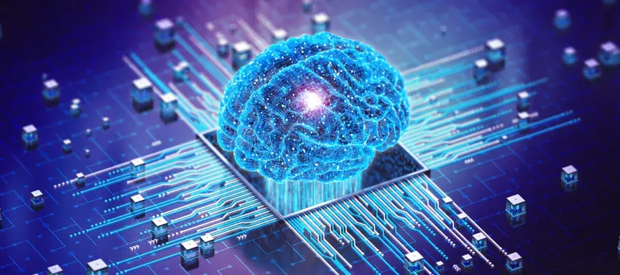 The digital mind. Brain Artificial Intelligence Concept