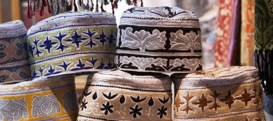 Colourful embroidered caps