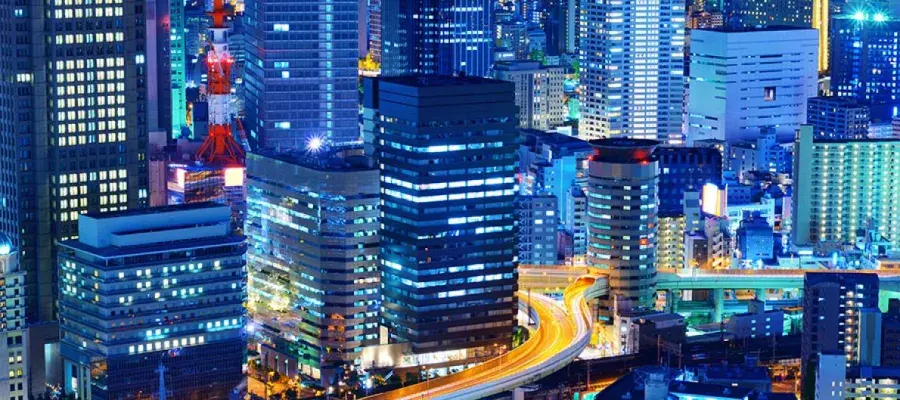 Tokyo city lights at night