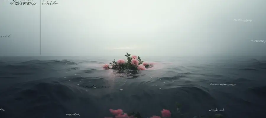 Flowers floating on sea
