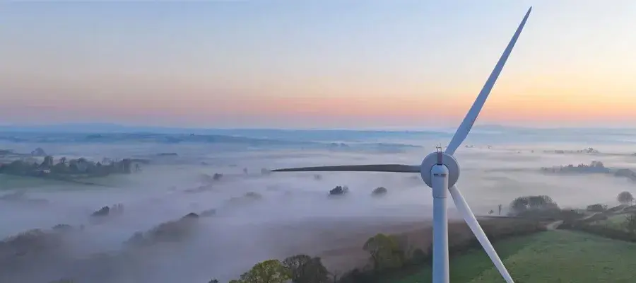 wind turbine in countryside