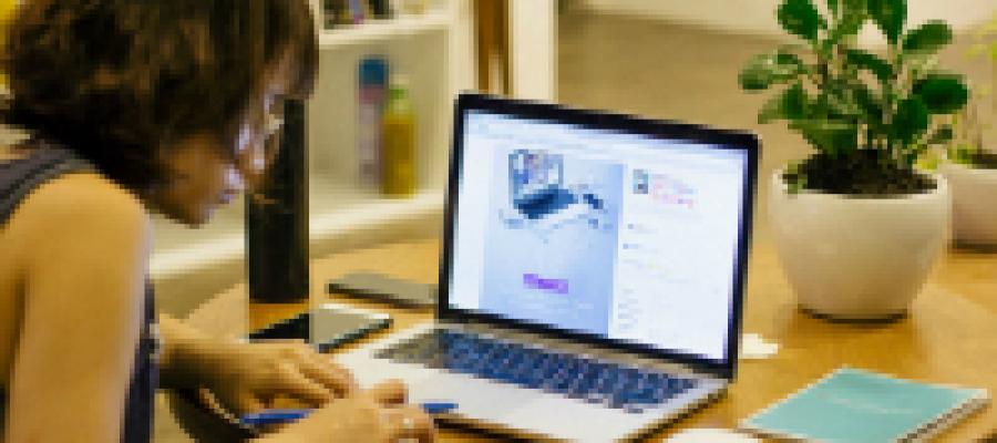 Online student working from home