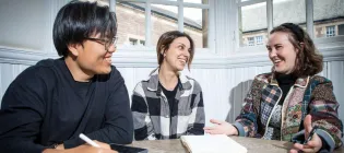 Students having a discussion in a classroom setting