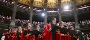 University of Edinburgh choir sing at a carol service in McEwan Hall, Edinburgh