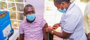 Doctor treating patient