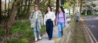 Students walking on campus