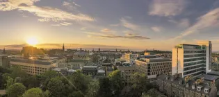An aerial view of Edinburgh
