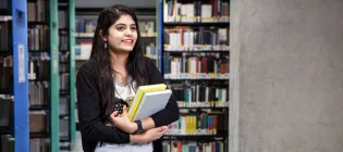 Student at the Library