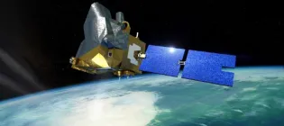 Artist's impression of MicroCarb in orbit. 