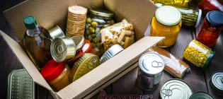 A selection of food in a box