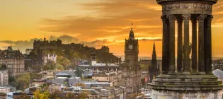 Cityscape view of Edinburgh 