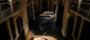 An aerial view of Mafolofolo by MADEYOULOOK in the Talbot Rice's Georgian Gallery