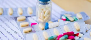 A selection of drugs on a desk