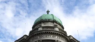 Images showing the stone dome of the Royal Society of Edinburgh Building