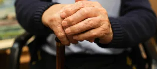 Close up of an elderly person's hands 