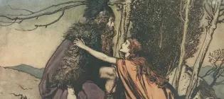 An illustration by Arthur Rackham for Richard Wagner’s The Rhinegold and the Valkyrie, originally published by William Heinemann