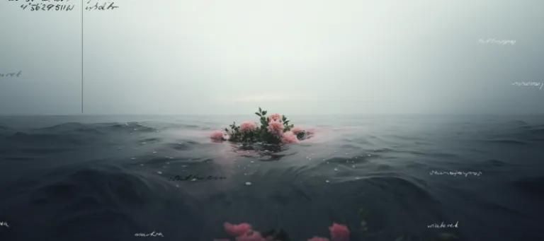 Flowers floating on sea