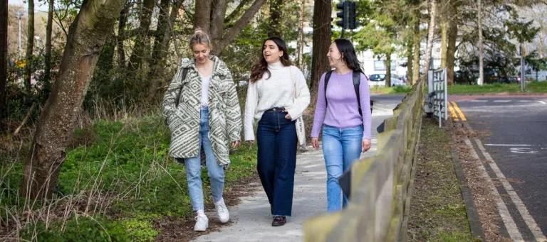 Students walking on campus
