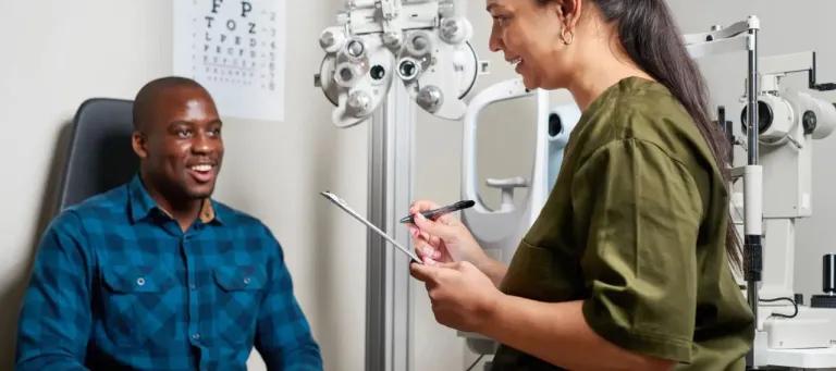 Man getting eye test 