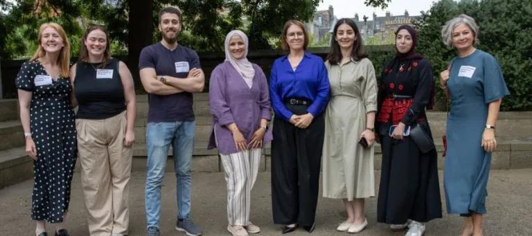 University staff, partners and scholars pictured during the annual HESPAL gathering, including Murhaf Abdelhadi (third from left), a HESPAL postgraduate scholar studying at Edinburgh. 