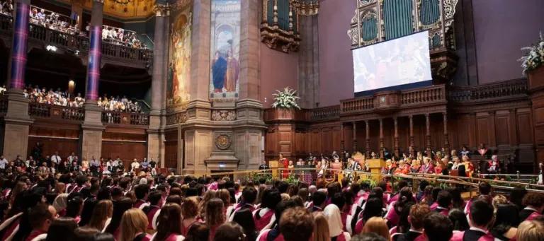 Interior of McEwan hall during graduations