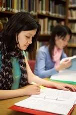 Students in the library