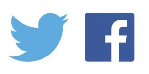 Twitter and Facebook logos