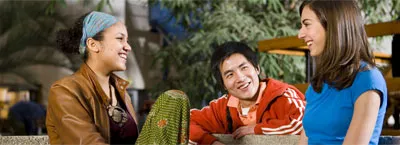 Undergraduate students chatting