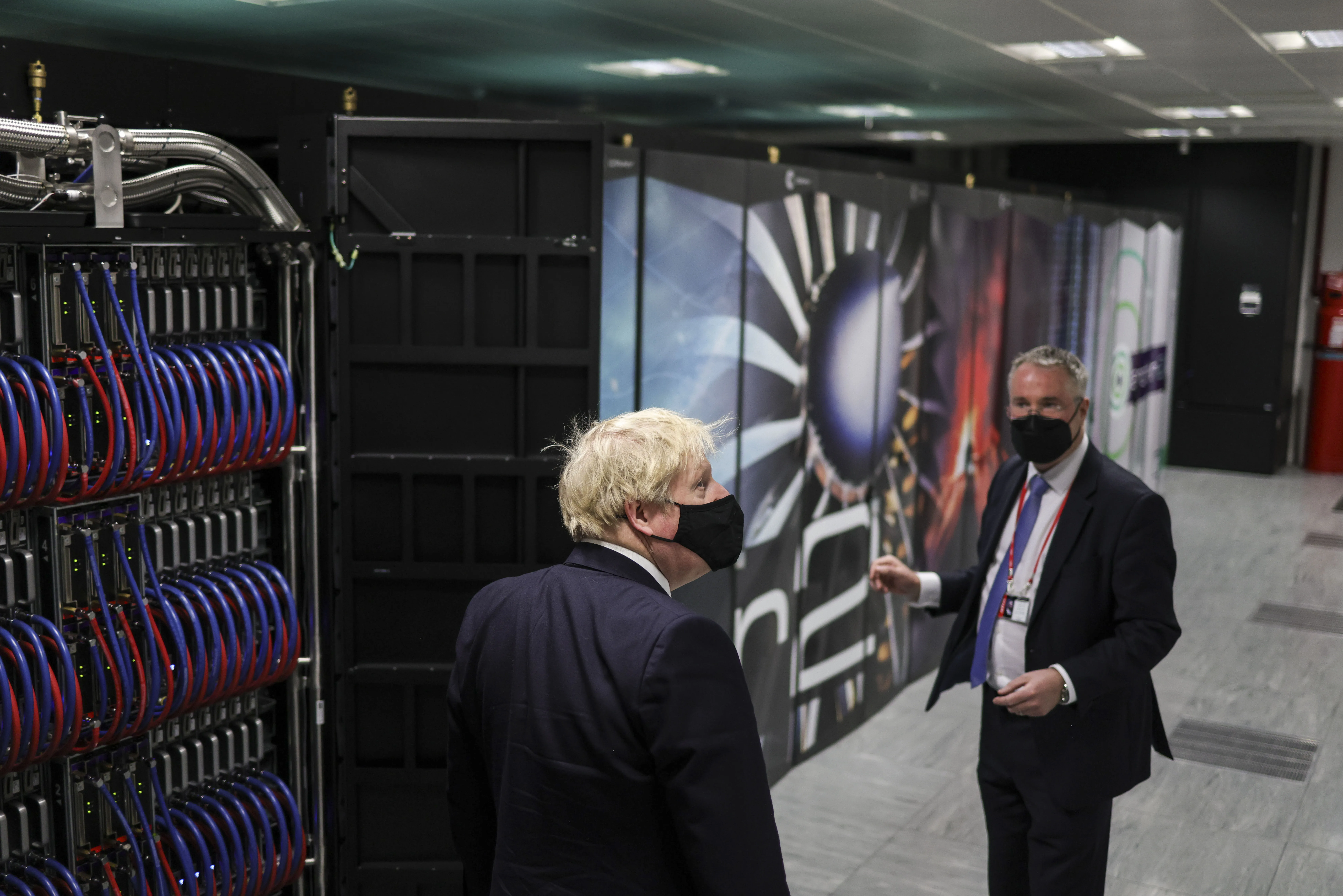 Prime Minister Boris Johnson and Professor Mark Parsons at EPCC