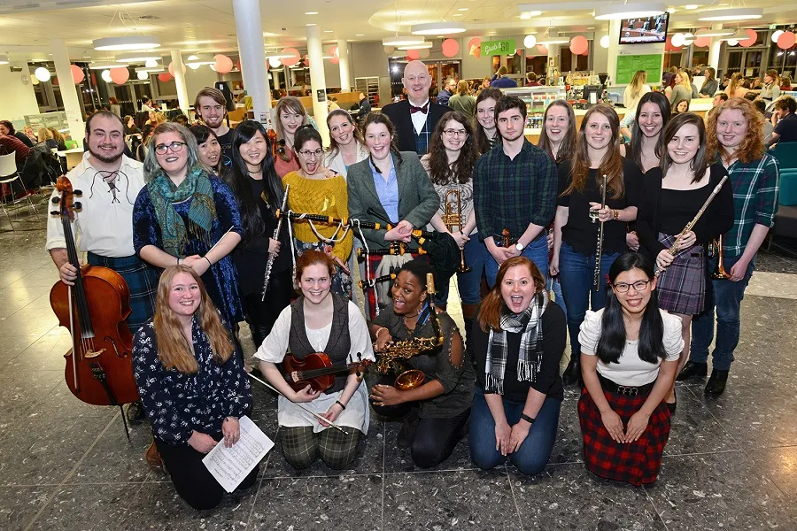 Vet School students celebrating Burns night