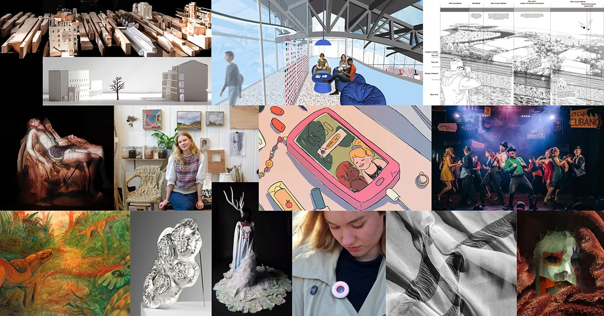 montage of graduate show artworks
