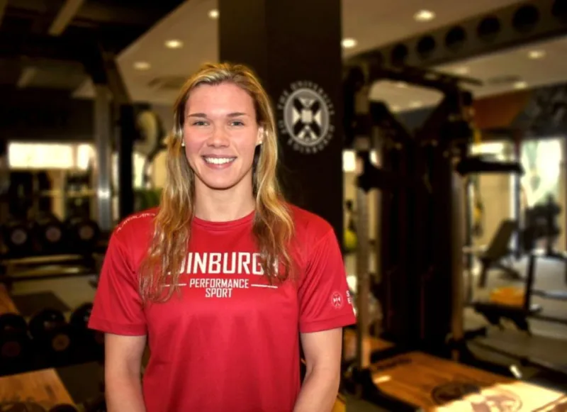 Grace Reid at the Pleasance Gym facilities