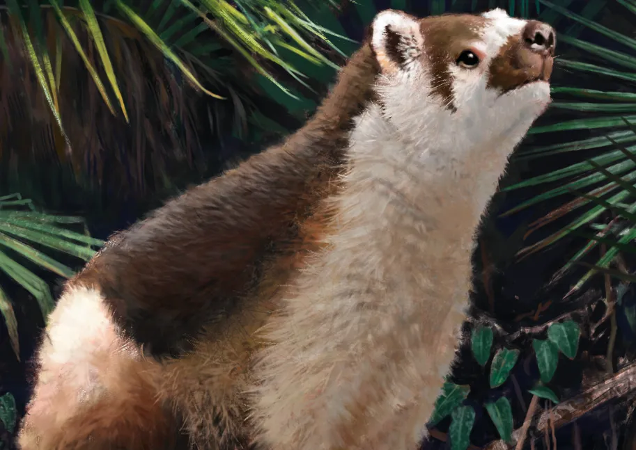 Pantolambda mother and child illustration