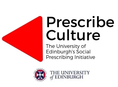 Prescribe Culture with red arrow and university logo