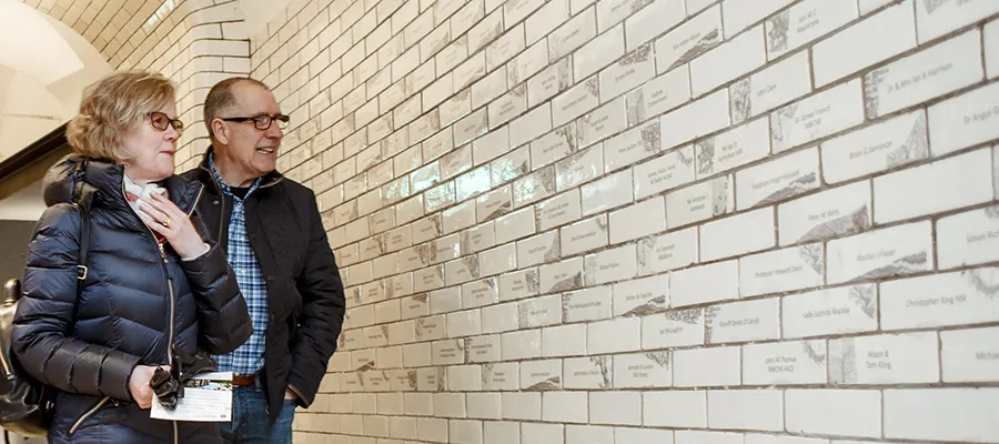Donors view their tiles on the Pathway to Enlightenment