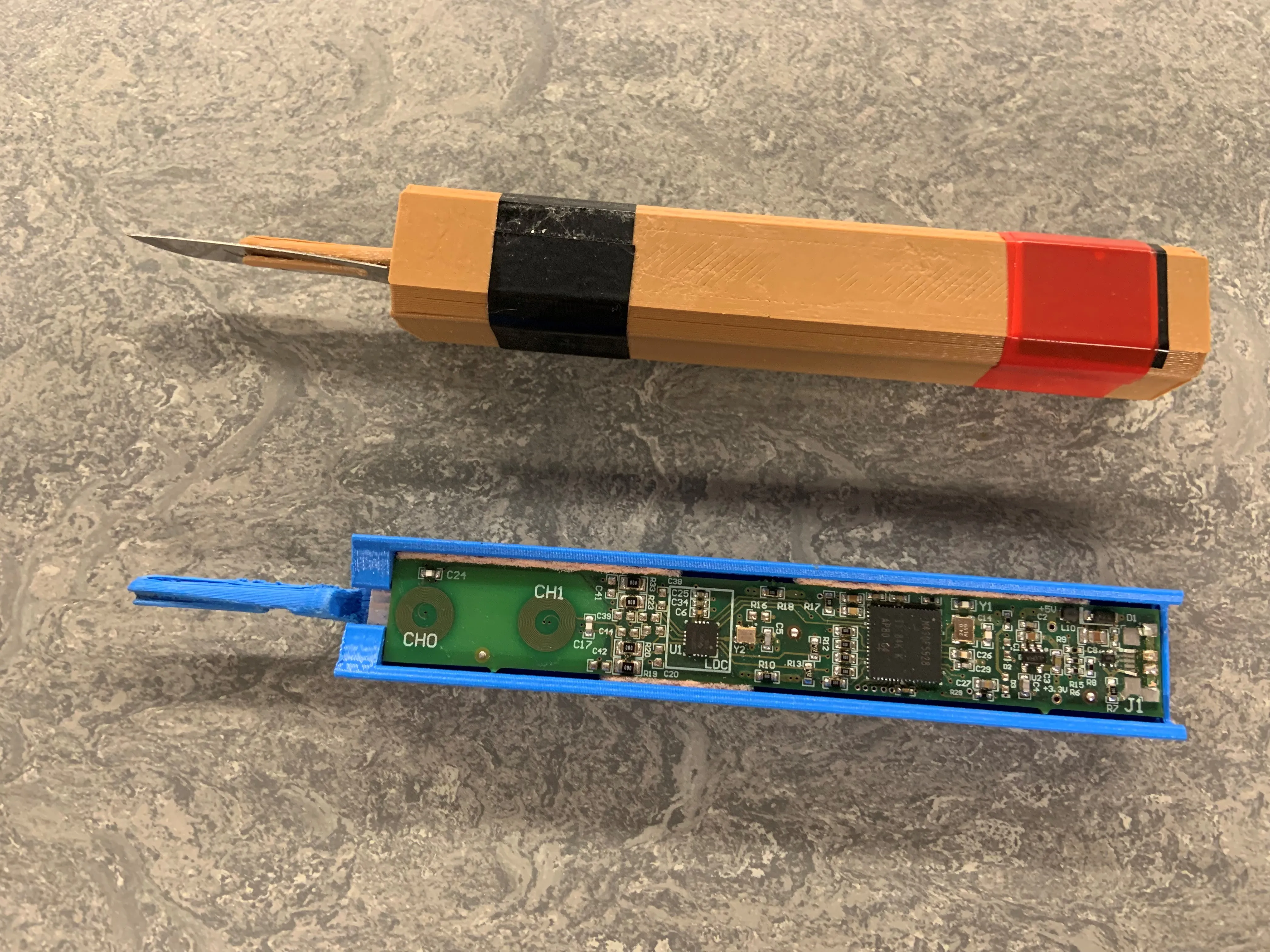 Image showing smart scalpel device and circuit board