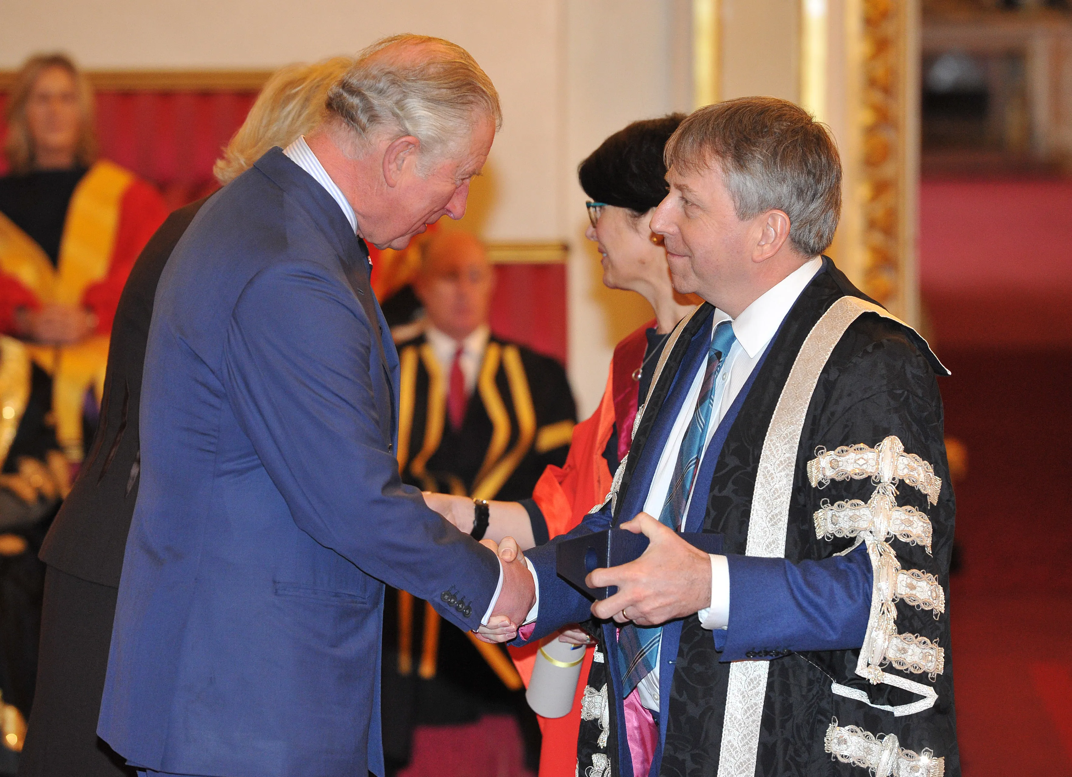 The University of Edinburgh’s Vice-Chancellor and Principal Professor Sir Peter Mathieson meets Prince Charles at The Queen's Anniversary Prize 2018