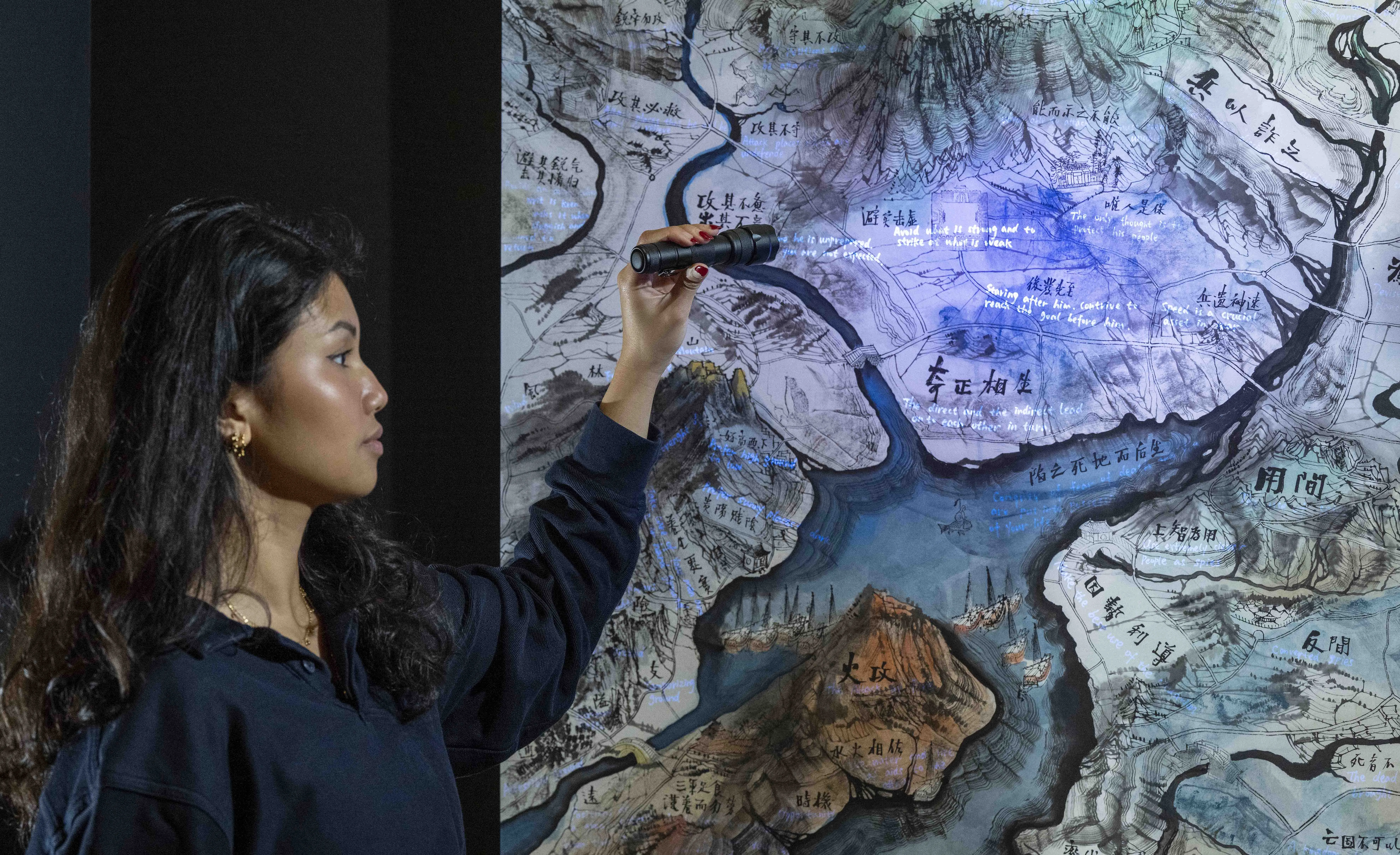 Artist with painting