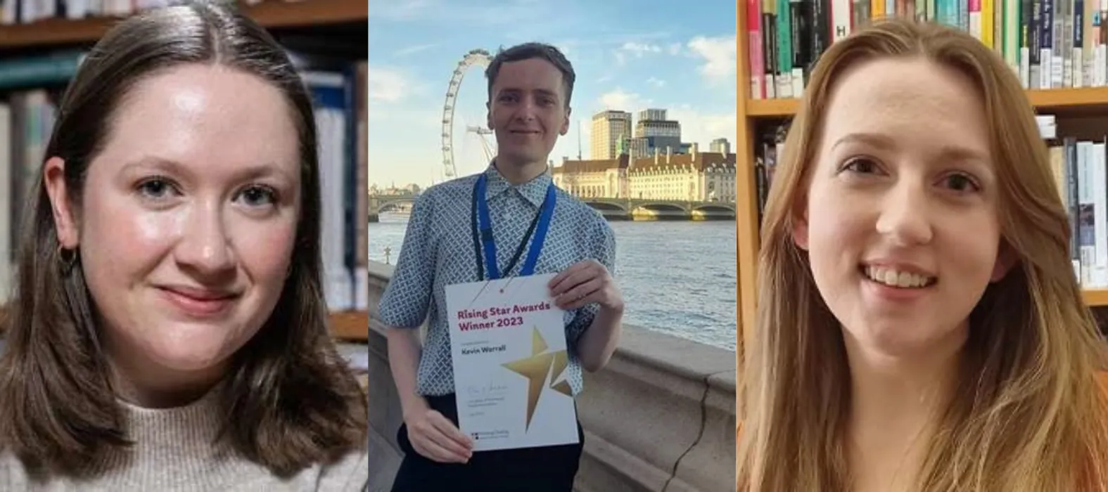 Side-by-side images of Keara Mickelson, Kevin Worrall, and Alex Oxford 