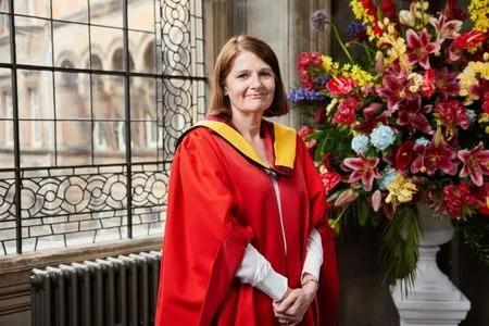 Dr Paula Boyden receiving their honorary degree.