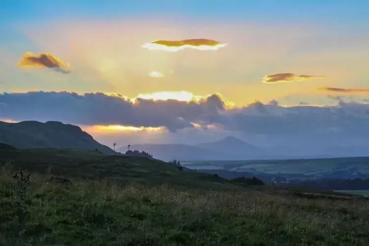 Soothing image app hill with clouds