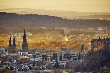 View of Edinburgh skyline in Autumn