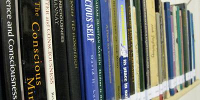 philosophy books on shelf