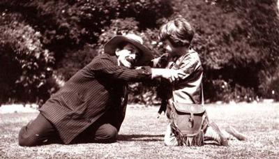 Barrie playing Neverland with Michael Llewelyn Davies