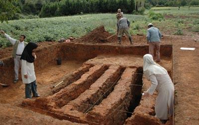 Sasanian brick kiln excavation