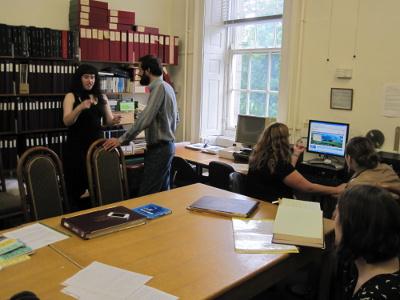 Edinburgh Youth Gaitherin in the Archive Search Room